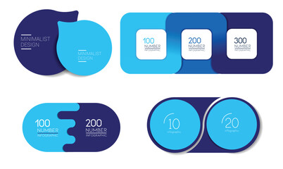 Wall Mural - set of roud cirles schemes, diagrams. one, two, three, four infographic template.