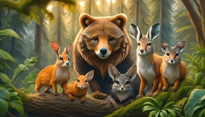 Wall Mural - animal in the zoo