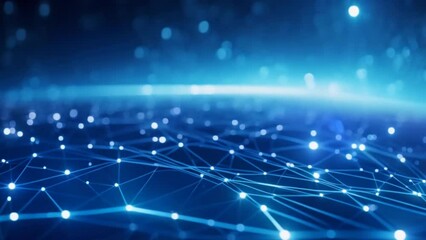 digital cyberspace with particles and digital data network