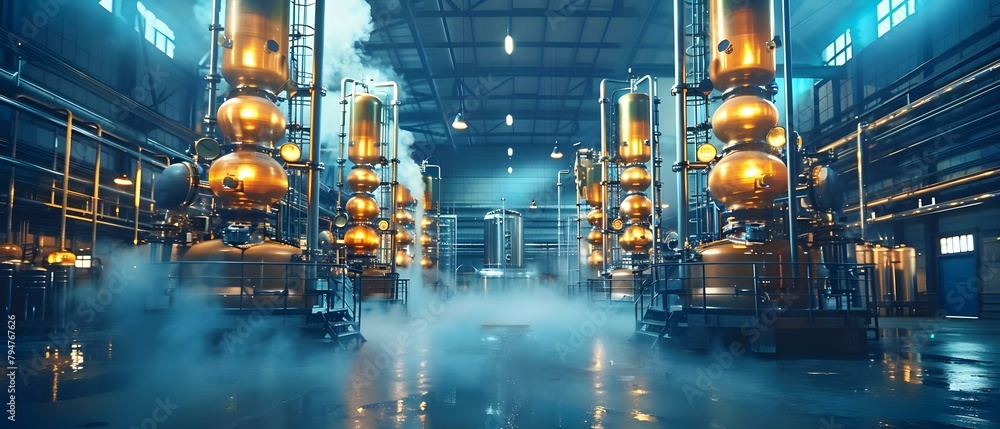 Steam-Rising Distillation Columns for Oil Extraction. Concept Chemical ...