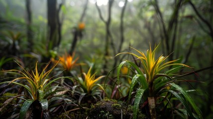 Sticker - Plants thriving in forest setting