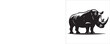 Rhinoceros family vector silhouette illustration isolated