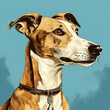 Image of a greyhounds dog head on clean background. Mammals. Pet. Animals.