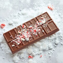 Canvas Print - A chocolate bar with white and red sprinkles on top