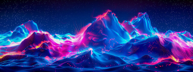 Wall Mural - Abstract Space Background with Bright Blue and Violet Lights, Futuristic Universe Concept