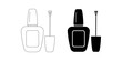 outline silhouette Nail polish botte icon set isolated on white background