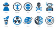 © popcornarts - A set of 10 Science and Experiment icons as ufology, anatomy, alein