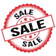 SALE text on red-black round stamp sign