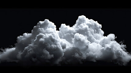 Wall Mural - Clouds Set Isolated on a Black Background White Cloud