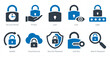 A set of 10 Security icons as security period, privacy, lock