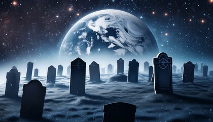 Wall Mural - Graveyard in space 