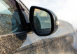 Dirt on the car mirror