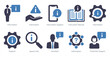 © popcornarts - A set of 10 Customer Support icons as nformation, information support, instruction manual