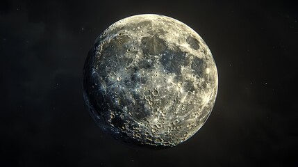 Wall Mural - moon: a 3d model of the moon in its waxing phase