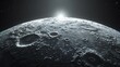 Planet: A detailed 3D model of the Moon, featuring its cratered surface and dusty terrain