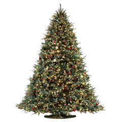 Wall Mural - A stunning Christmas tree shines brightly against a pure transparent background with a clear background