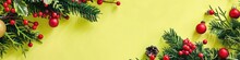 A Playful Holiday Border With A Solid Lemon-lime Green Background, Perfect For A Fresh And Lively Design.