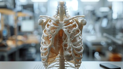 Wall Mural - Depict a respiratory therapy center utilizing 3D printing to create