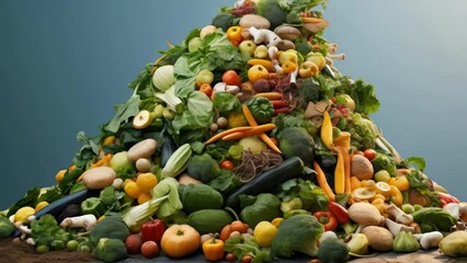 Wall Mural - A pile of vegetables including broccoli, carrots, and squash