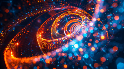 Wall Mural - Blue Vortex, Abstract Futuristic Spiral, Creative Sci-Fi Energy Concept