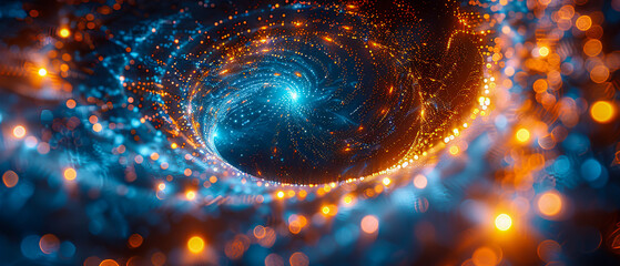 Wall Mural - Cosmic Energy, Abstract Space Illustration, Galactic Nebula and Starlight