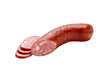 Smoked sausage salami isolated on a white background