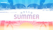 Summer banner. Trendy texture. Holiday season, weekend, holiday logo. Summer Time Wallpapers. Happy sunny day. Modern vector letters. Fashionable style.