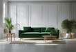© akkash jpg - modern design render background wooden clear sofa furniture minimal living empty room green White 3d space