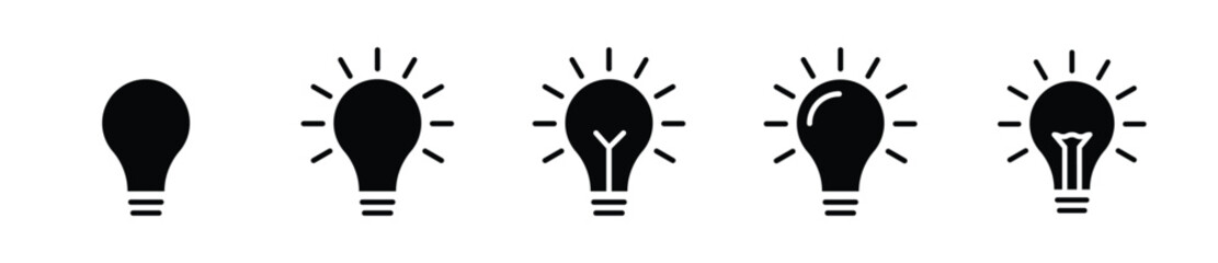 innovation bulb icon set. bulb innovation symbol set - vector