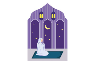 Ramadan Kareem Flat Design Illustration