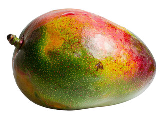 Canvas Print - Ripe mango fruit with dew isolated on transparent background