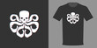 © Anton - Vector illustration t-shirt hydra skull with tentacles, typographic print, mythology