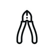 Nipper tool isolated icon set, nipper pliers vector symbol with editable stroke