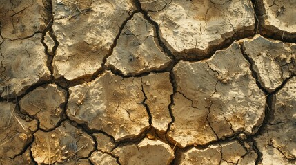 Canvas Print - Fractures in arid soil