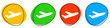 4 bunte Icons: Flughafen - Button Banner
