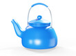 Modern red electric kettle, 3D rendering