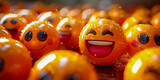 Fototapeta  - Collection of Happy Yellow Emoticons, Smileys for Positive Mood and Communication