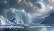 Ice giants, like Uranus and Neptune, have compositions rich in volatile substances such as water, ammonia, and methane, science concept