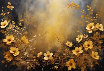 Wall Mural - autumn leaves on the ground