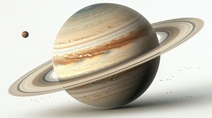 Planet Saturn isolated on white background