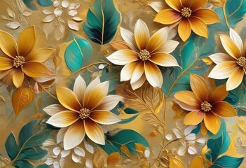 Wall Mural - pattern with flowers