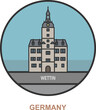 Wettin. Cities and towns in Germany
