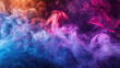 © AlfredoGiordano - horizontal illustration of colourful glowing smoke stream abstract background