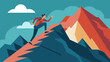 An image of a person climbing a steep mountain representing the journey of navigating the risks and potential rewards of investing.