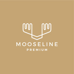 Wall Mural - geometric Moose antlers logo vector icon illustration