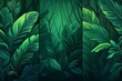 Exotic Jungle Green Gradients: Emerald Canopy Echoes