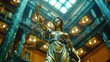 The Statue of Justice symbol, legal law concept image.
