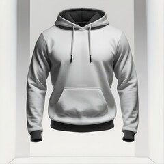 Wall Mural - mockup white hoodie hanging isolated on white background