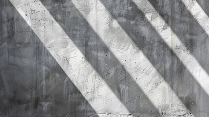 Canvas Print - Concrete wall background with grey texture and close up striped shadows