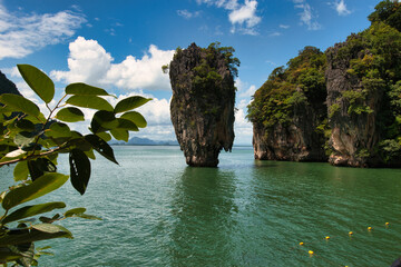 23.08.2023. Amazing scenery natural landscape of tapoo island Phang-Nga bay, Water tours travel nature Phuket Thailand, Tourism beautiful destination famous place Asia, Summer holiday vacation.